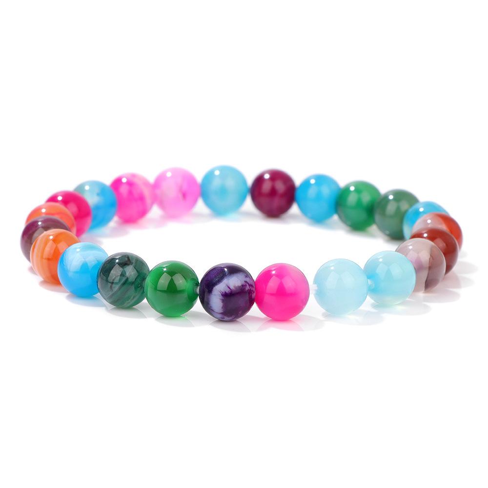 8Mm Natural Stone Bead Bracelet Men's Turquoise Elastic Bracelet.