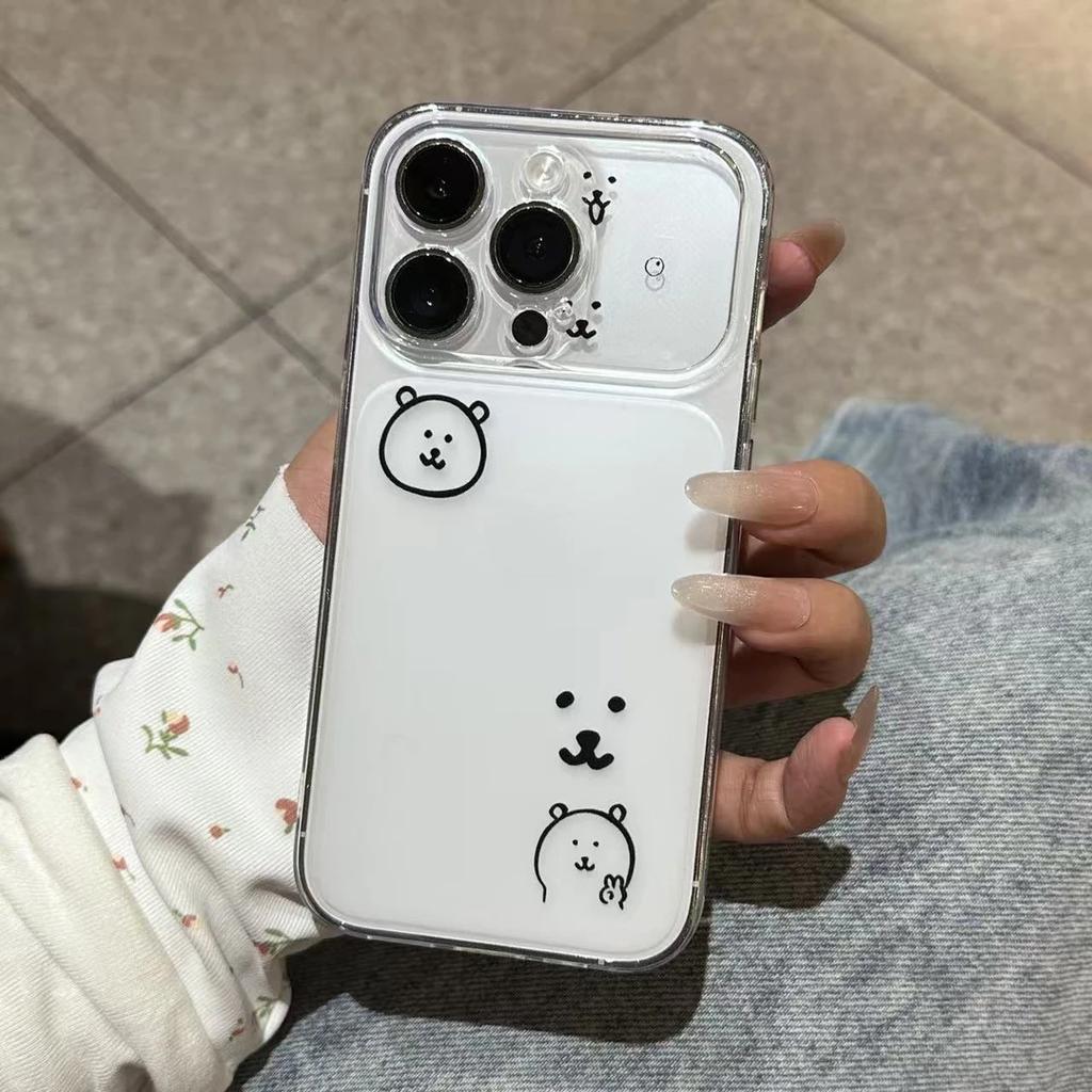Bier Self-deprecating Bear Applies To Apple 17Promax Large Window Phone Case iPhone16/15/14 Cute 13 Soft