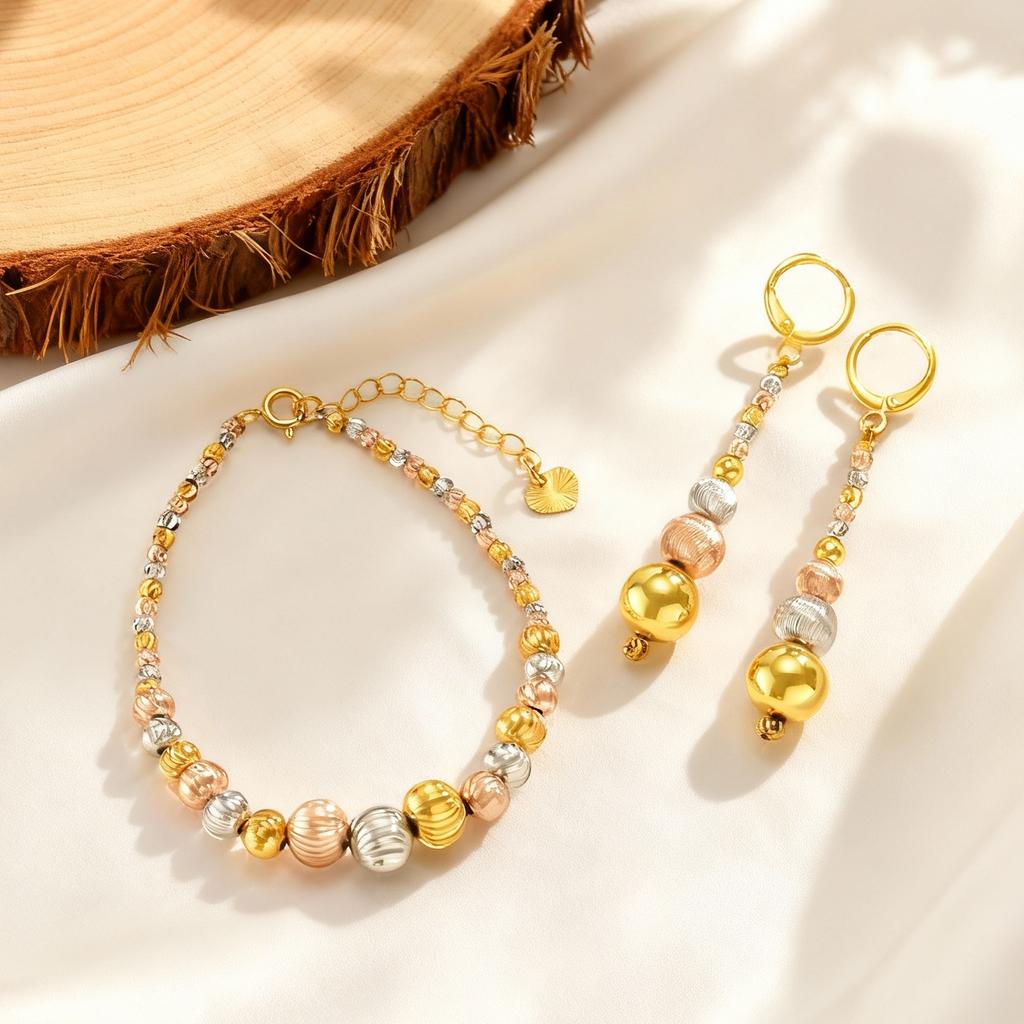 Unregelmäßige dreifarbige Wassermelonen-Perlenohrringe für Damen, runde Kugel-Creolen, luxuriöser Schmuck, Partygeschenke