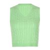 Womens Casual Plaid Knitted Tank Top  Knitwear Preppy Style V-Neck Vest Sweater