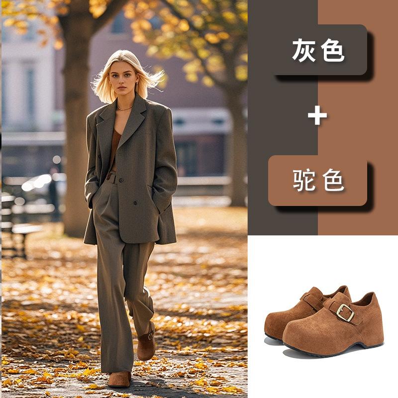 Suction Film Bottom Kapibara Kangaroo Shoes Women's 2026 Spring Thick Sole Light Luxury High-end Single Shoes Women's Shoes