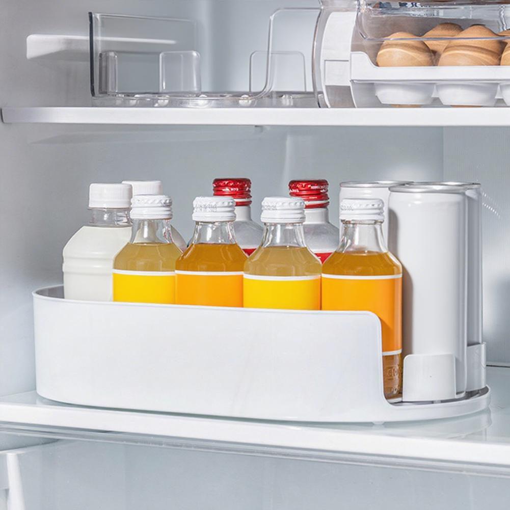 Refrigerator Rotating Storage Rack Rotatable Fridge Storage Box Turntable Organizer for Home Cabinet Counter Bedroom Dining
