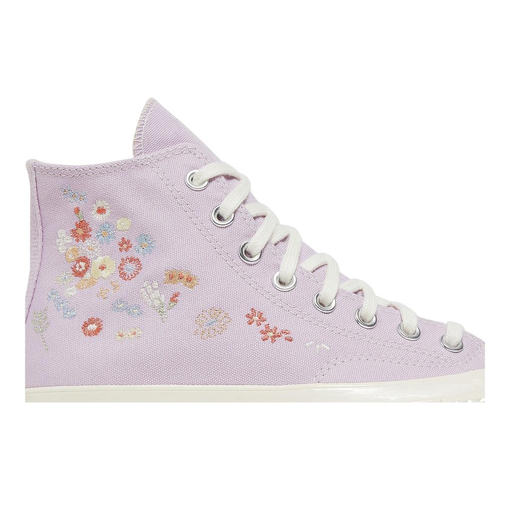 Converse Womens Chuck 70 High 'Embroidered Floral Print - Pale Amethyst' (women's sizes) Pale Amethyst / Multi / Egret Canvas Shoes A01584C