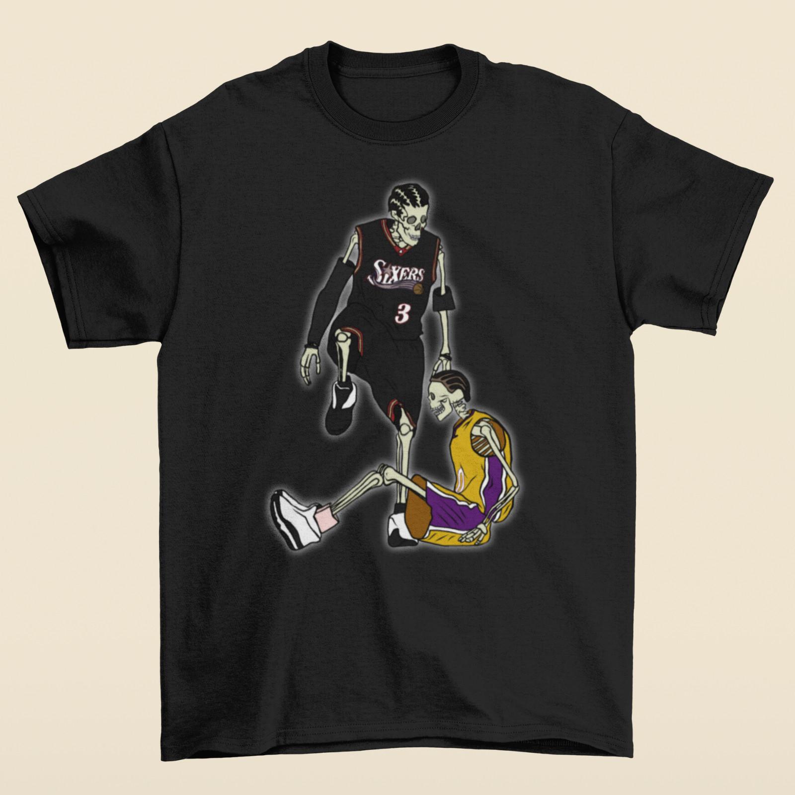 Skeleton Allen Iverson Steps Over Tyronn Lue T-shirt M