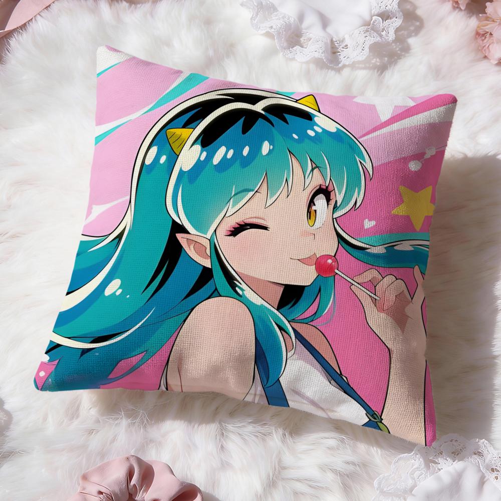 Cuscino Carino Anime U-Urusei Yatsura Copricuscino Comfort Premium Reversibile Copricuscino - Design Due in Uno per Qualsiasi Stanza e Interno Auto
