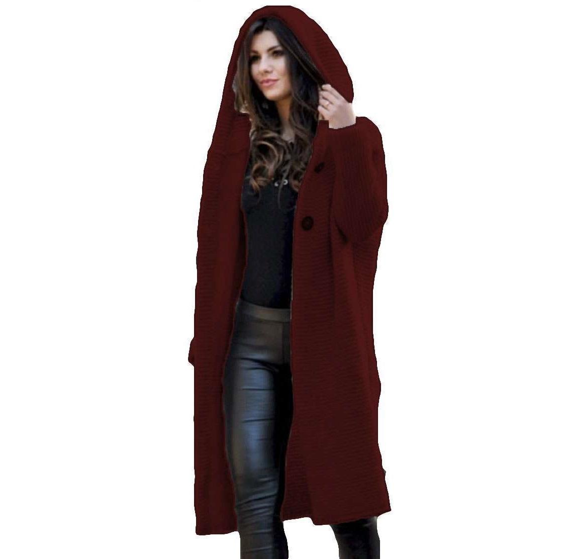 

Осенне-зимние свитера, кардиганы больших размеров, вязаные свитера, женские куртки средней и длинной длины XXXXXL вино красного