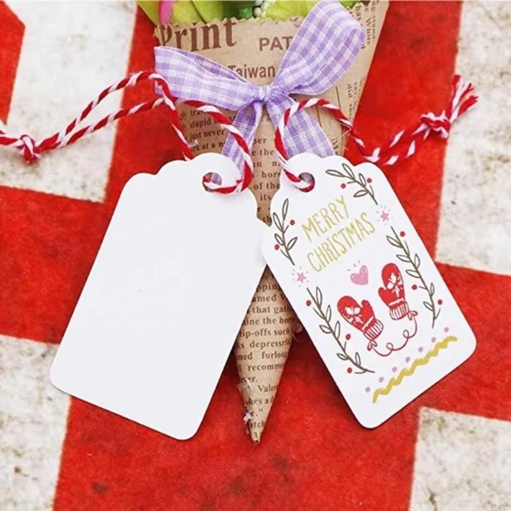 100Pcs Multi-purpose with Strings Kraft Paper Hanging Tags Blank Cardboard Packaging Label DIY Gift Tags Wedding