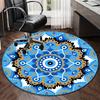 Turkish Evil Eye Round Carpet Chair Cushion Round Entryway Rug, Soft Round Rugs for Living Room, Bedroom, Circle Carpet Decor Gifts