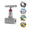 3/4" NPT Stainless Steel 316 Straight Needle Valve, Leak-Proof Thread Hydraulic Flow Control Valve for Piping & Fluid Regulation