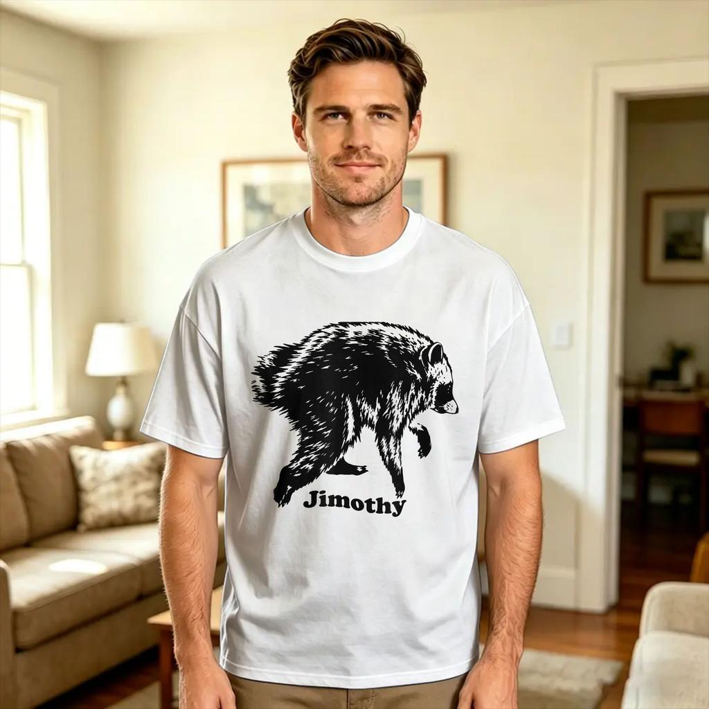 Team Jimothy Raccoon Supporter Funny Animal Design Tshirt Unisexs Classic Tshirts Summer Oneck Trendy Cool Tee Shirt