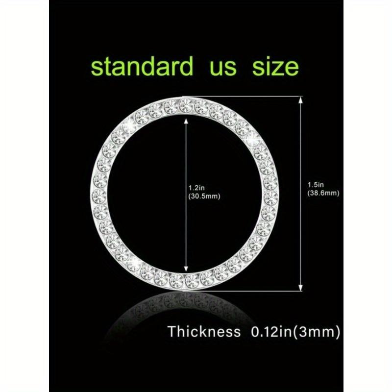 

Car Interior Decor Logo Stickers, Shiny Rhinestone Car Ring Accessory For Women, Car Parts Ignition Start Button And Key Ignition Starter White