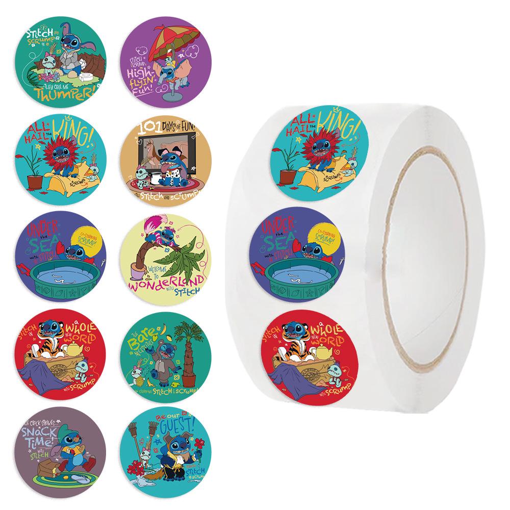 

500 Водонепроникних Самоклеючих Наліпок з Мультяшними Персонажами в Рулоні для Запечатування WTD088