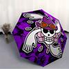 One Piece Totenkopf Automatischer Faltregenschirm, Selbstöffnend/Schließend, Langlebiger Winddichter Reiseschirm für Outdoor-Abenteuer a0826068