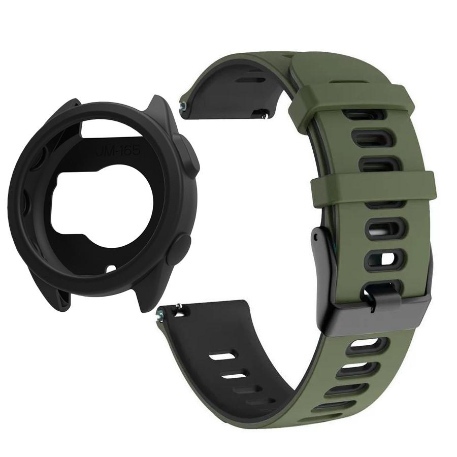 Silikonowe Etui+Pasek Do Garmin Forerunner 165 Miękki Sportowy Pasek do Zegarka Opaska na Nadgarstek Do Garmin Forerunner 165 Pokrowiec Ochronny