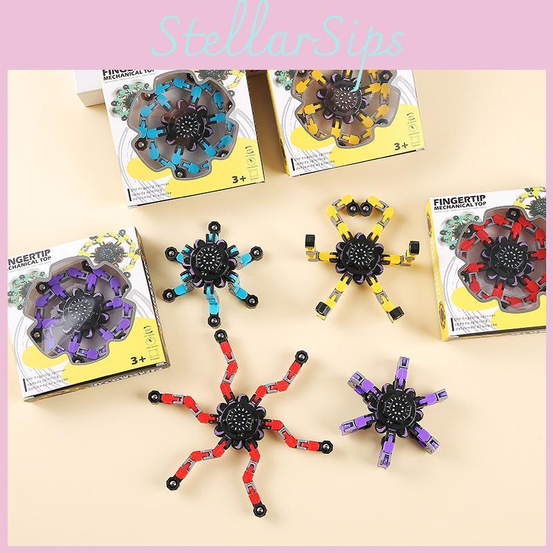 Cartoon Mechanical Deformation Mecha Chain Finger Gyro Children Toys For Stress Relief And Fidget Fun