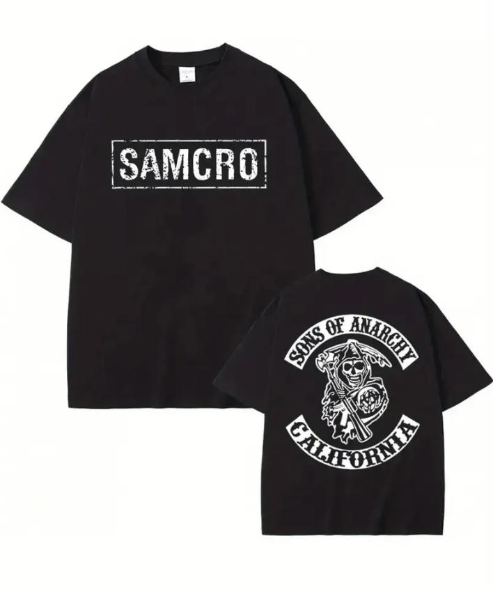 

Unisex Adult Tshirt Casual Fit Graphic Street Tshirt Motorcycle Club Logo Casual Short Sleeve Round Neck Top Men and Women S