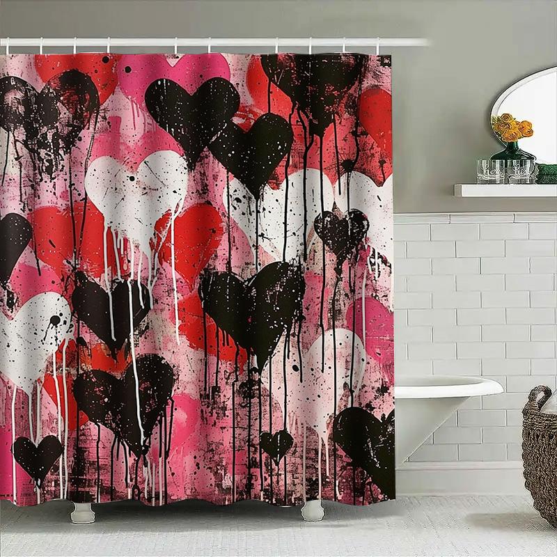 Abstract Heart Art Shower Curtain For Bathroom Decoration
