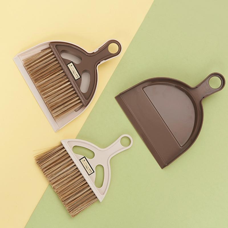 Lightweight Handheld Dust Pans with Brush for Cleaning Keyboard Floor Desktop So