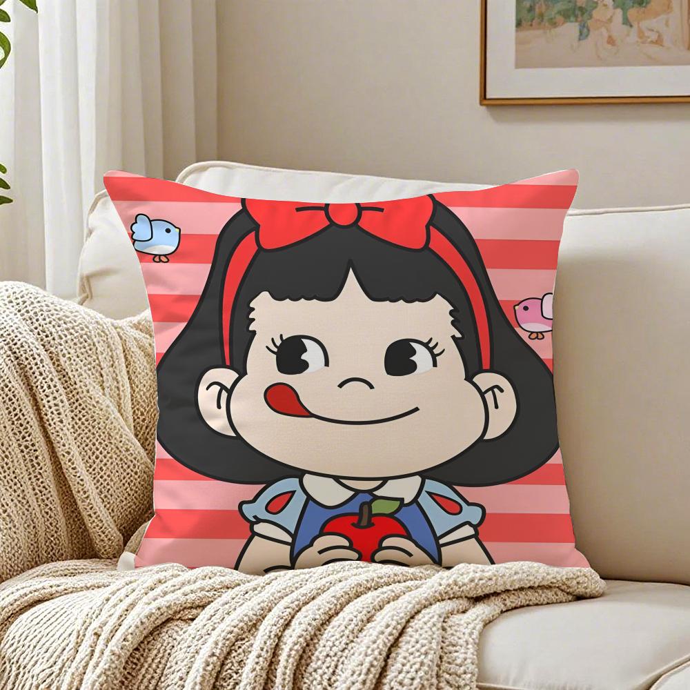 PPeko Lollipop Happy Girl Cute Pattern Cushion Cover Pillowcase Antidustmite living Room Sofa Decor Cushion Room