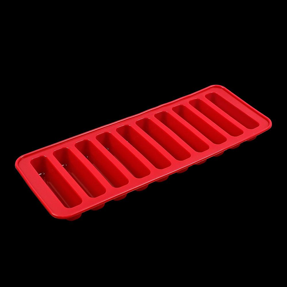 

Silicone World Long Strip Silicone Ice Grid Mold Ice Cube Molds Finger Cookies Chocolate Baking Mold DIY Teeth Grinding Rod красный