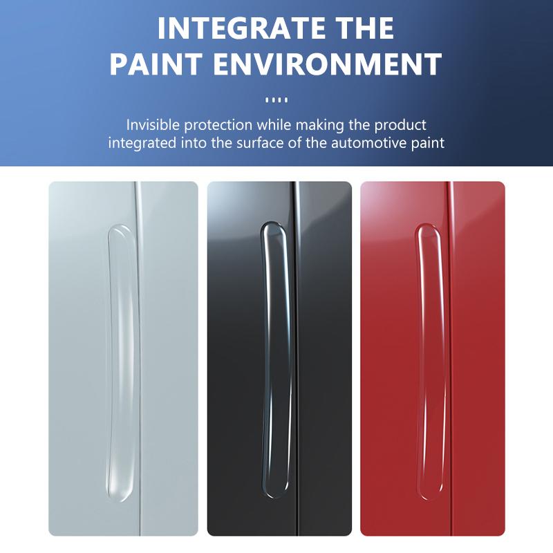 SEAMETAL 4PCS Extended Car Door Bumper Strip Transparent Car Body Protector Anti-scratch & Anti-Collision Rearview Mirror Protective Sticker