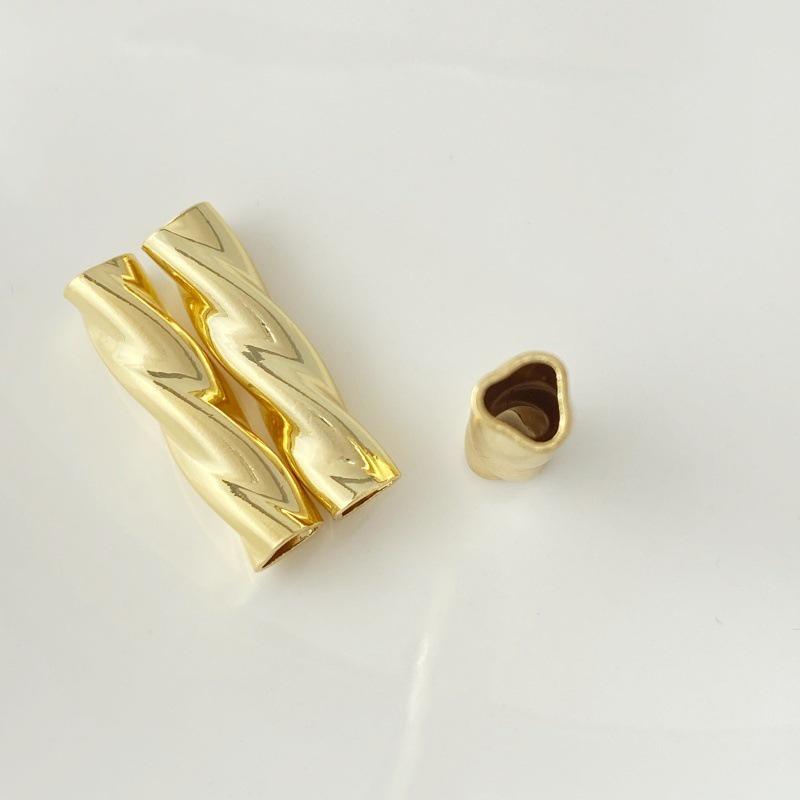 Gold-Plated Twisted Hollow Copper Tube for DIY Jewelry & Clothing Accessories