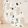 Women Plus Size Two Piece Set Printed 3 4 Sleeve Open Cardigan Sleeveless Round Neck Tie Waist Flared Dress