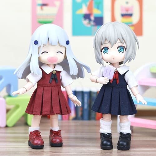 Obitsu 11 OB11 Size Outfit for Obitsu Doll 11cm Body, School Uniform, One-Piece Dress, Honor Student Style, Two Colors (Navy)