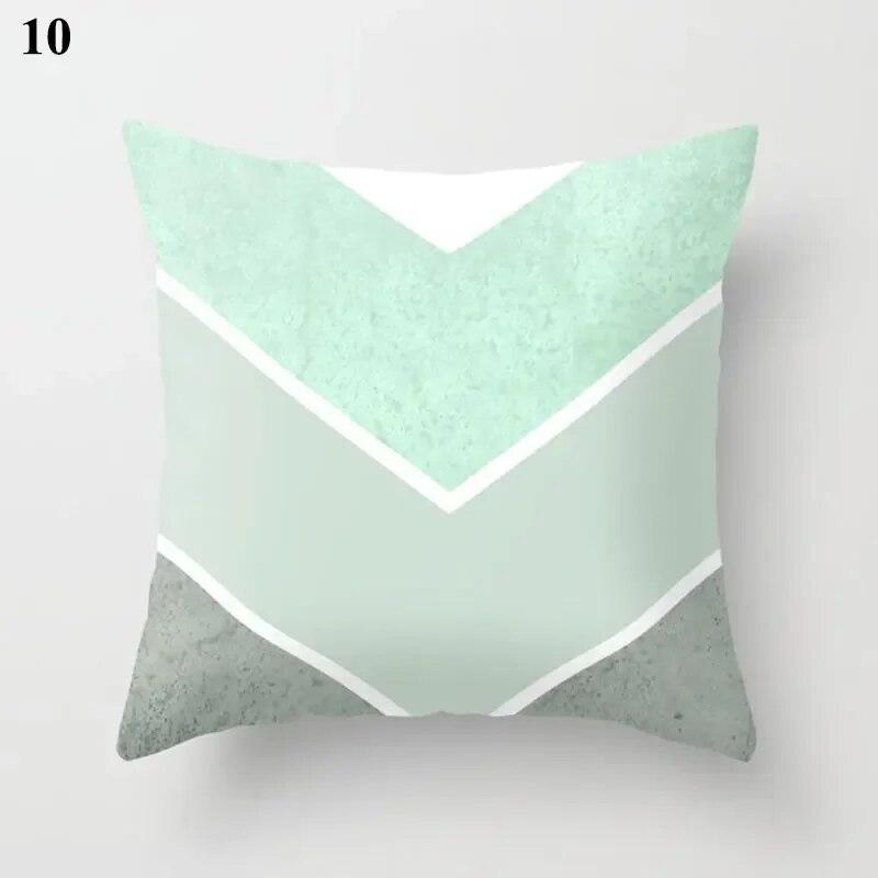 Fresh Fashion Mint Green Blue Pillowcase Living Room Sofa Office Cushion Cover Modern Simple Geometric Home Decor