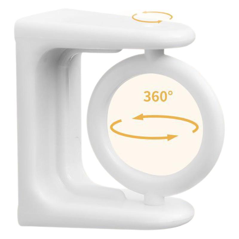 Rotating Shower Curtain Rod with Towel Hook - Punch-Free Installation