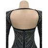 Modisches, durchsichtiges, langärmliges Kleid aus Drillichnetz für Damen