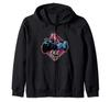 Rock and Roll Pinup Girl Dreirad Old School Fahrradfahrer Zip-Hoodie