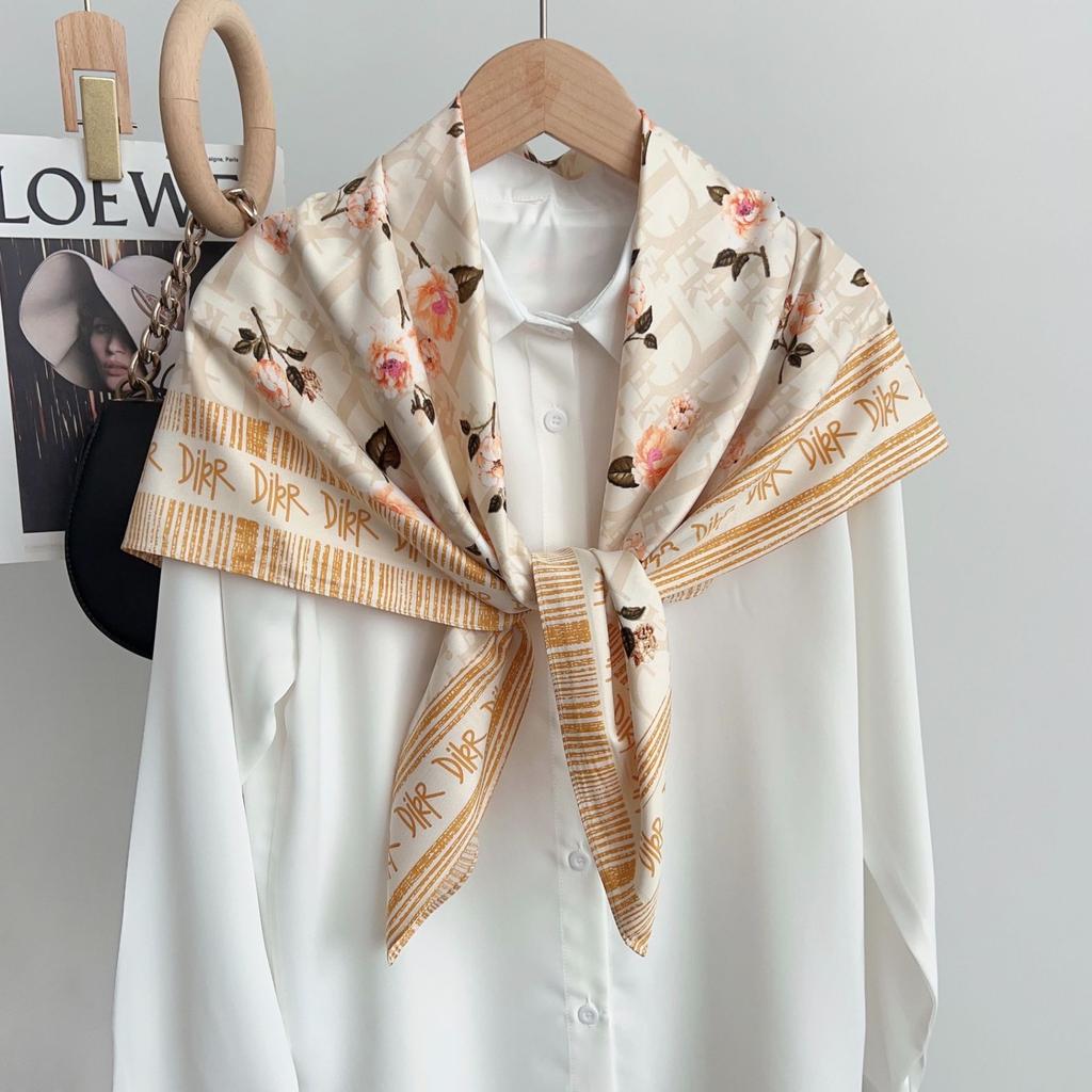 90CM Four Seasons Square Large Square Scarf Luxusná dekoratívna košeľa Profesionálna šatka na hlavu Šál do vlasov Opaľovací krém Šatka na hlavu
