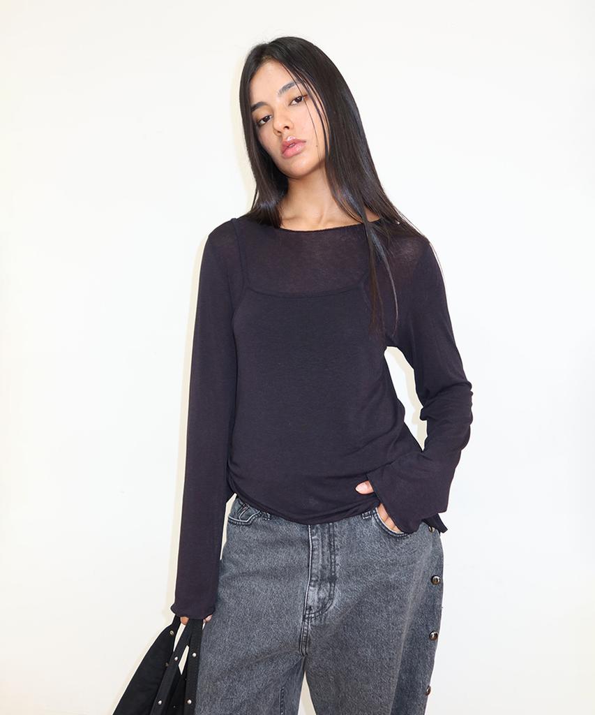 M.M.M Slit Layering T-Shirt_Black
