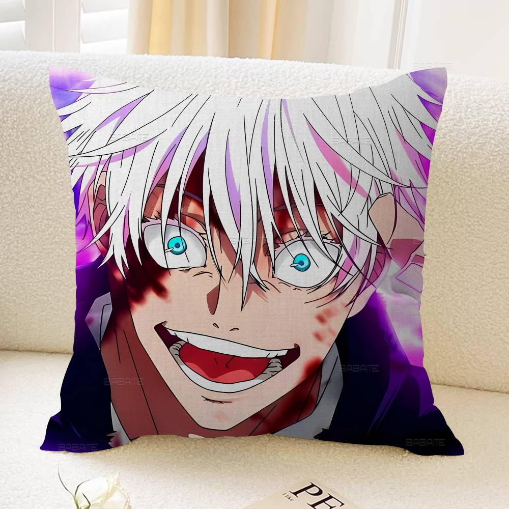 Cartoon Figure Gojo Satoru Cushion Cover Car Throw Pillow Case For Sofa Car Christmas Gift xcm xcm