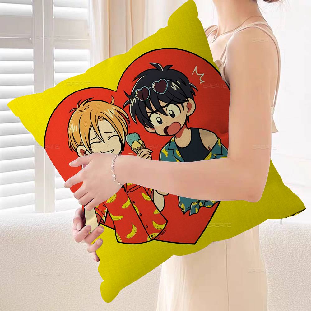 Banana Fish Pillow Cover for Bedroom Room and Living Room Sofa Decorative Cushion Cover