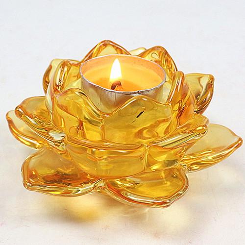 Colorful Crystal Glazed Candlestick Butter Lotus Lamp Holder High Temperature for Lamp Temple Household Candlestick