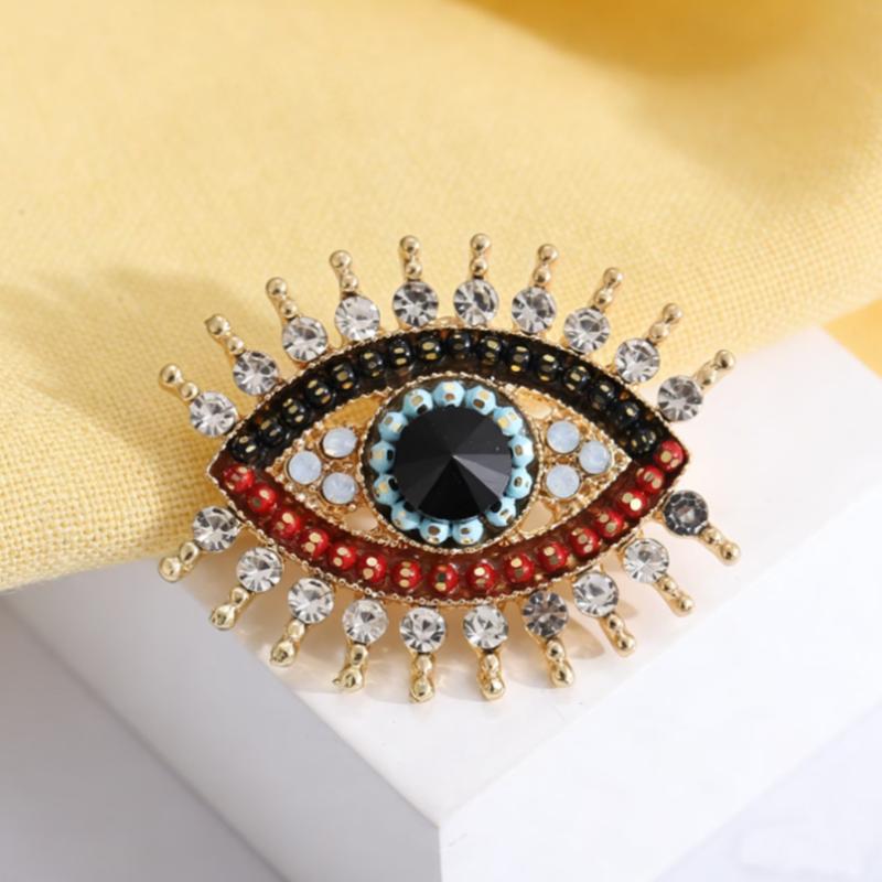 Rhinestone Office Brooch Badge Eye Shaped Pin Fashion Accessory for Parties Trendy Gifts Jewelry