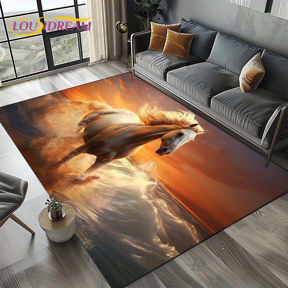 Horse Animal Carpet Rug for Living Room Bedroom Home Sofa Decoration,Kid Rug Floor Mat