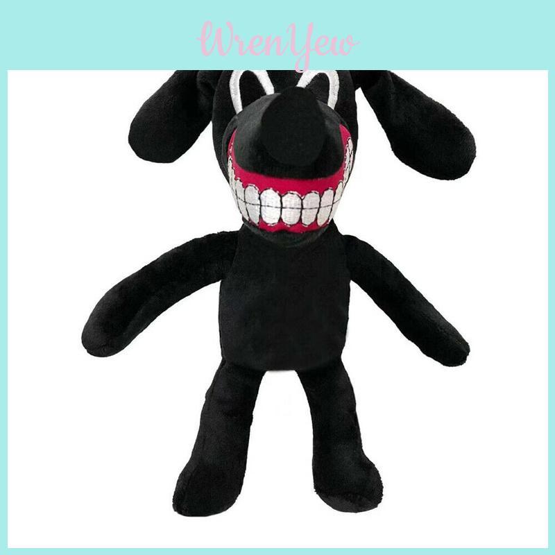 Adorable Siren Head Series Horror Black Dog Plush Stuffed Doll For Kids And Adults