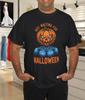 Spooky Pumpkin Just Waiting for Halloween Skeleton Scary T-Shirt