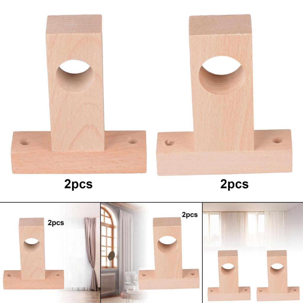 2 Stück Holz Vorhangstangenhalterung Vorhanghänger Beschläge Praktische Kleiderstangen-Ende Römische Stangenhalterung für Hotel Zuhause Geschäft