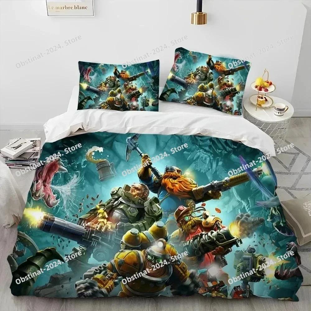 3D Deep Rock Galactic Game DRG Bedding Set Printed Single Comforter Quilt Duvet Cover Pillow Case 3 Pieces Sets Kids Adult Size