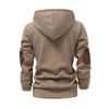 Men's Solid Color Jacquard Hooded Sweatshirt - Autumn/Winter European American Style, Loose Fit Casual Outerwear