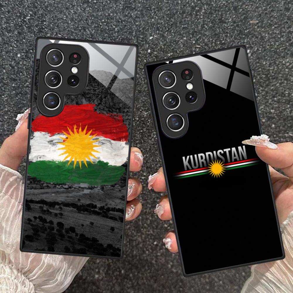 Kurdistan Flag Glass Mobile Phone Case for Samsung Galaxy A56 55 54 53 52 51 36 35 34 23 16 15 5G Colorful Cover