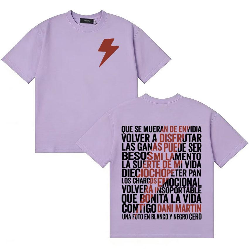 Rapper Dani Martin La Montana Rusa Gothic Music Tour T Shirt Unisexs ONeck Clothes Hip Hop Tee Shirt Cotton Oversized Y2K Tshirts