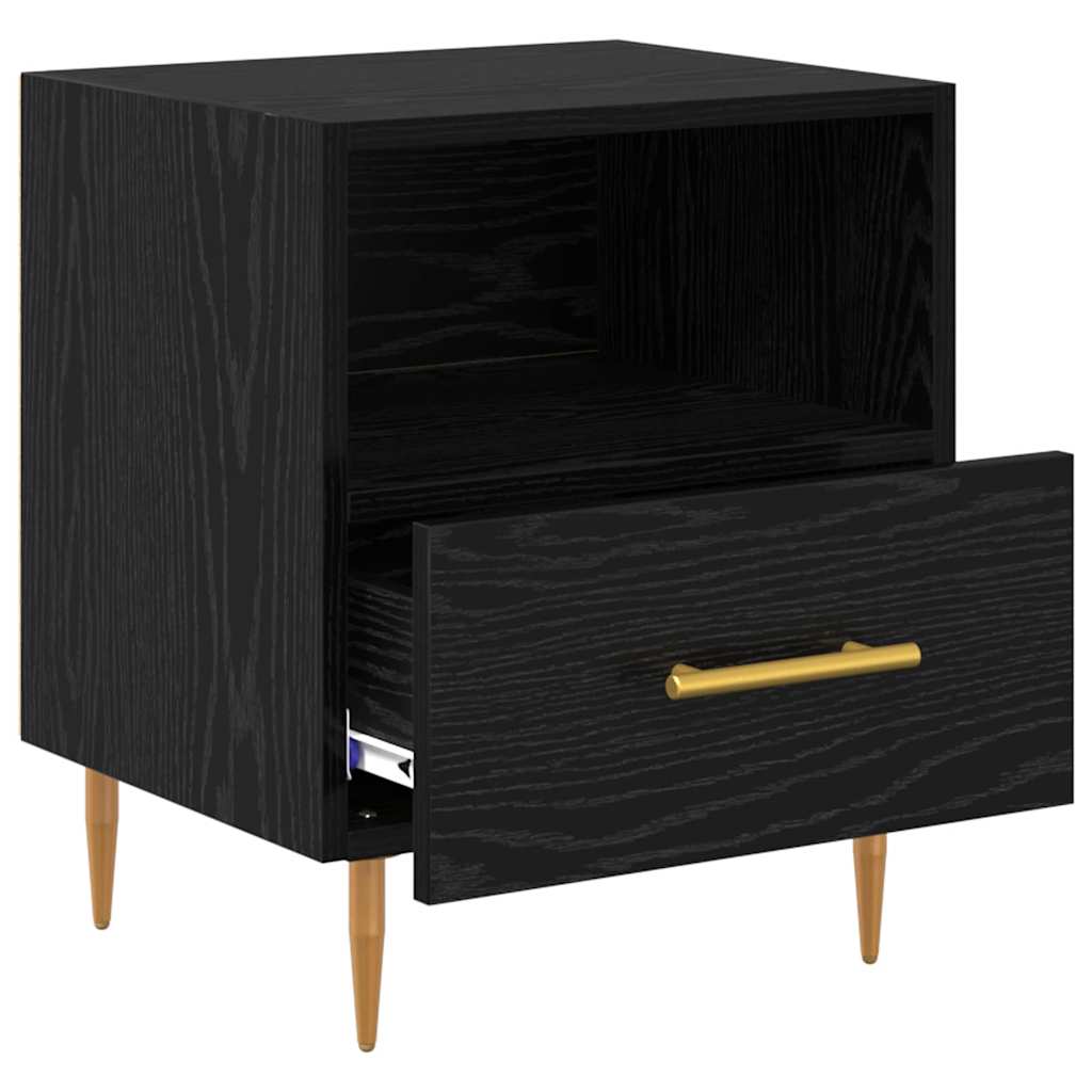 Nightstand Black 40 X 35 X 47.5 Cm Particleboard