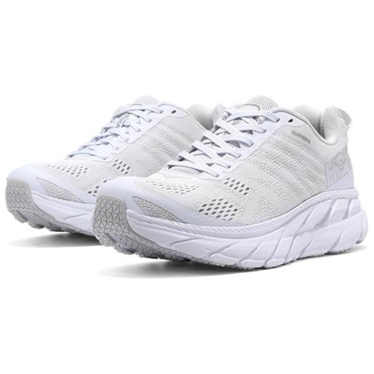 Hoka One One Clifton 6 Low Top Running Shoes Men Sneakers White 1102872-BWWH