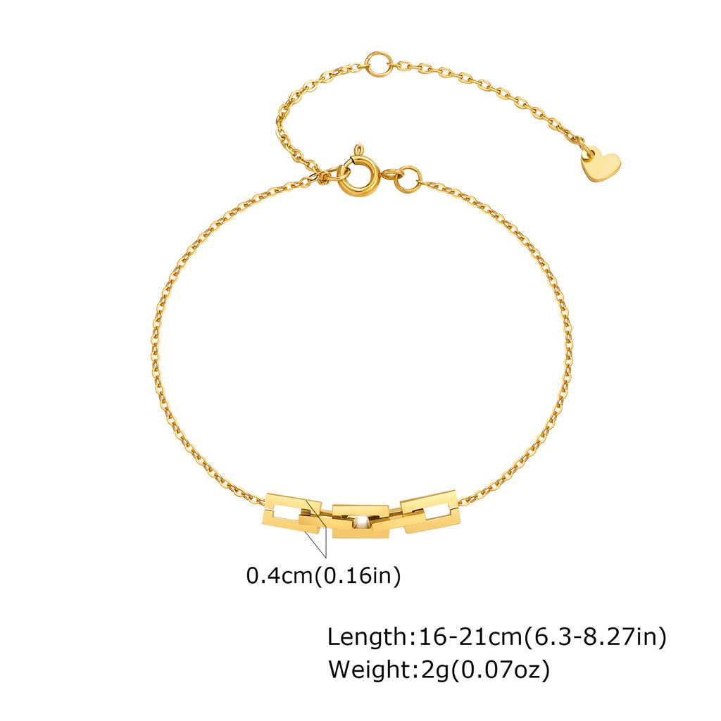 Non Tarnish Stainless Steel Bracelet Gold Plated Stackable for Women, Thin Herribone Chain Bracelet Waterproof Jewelry