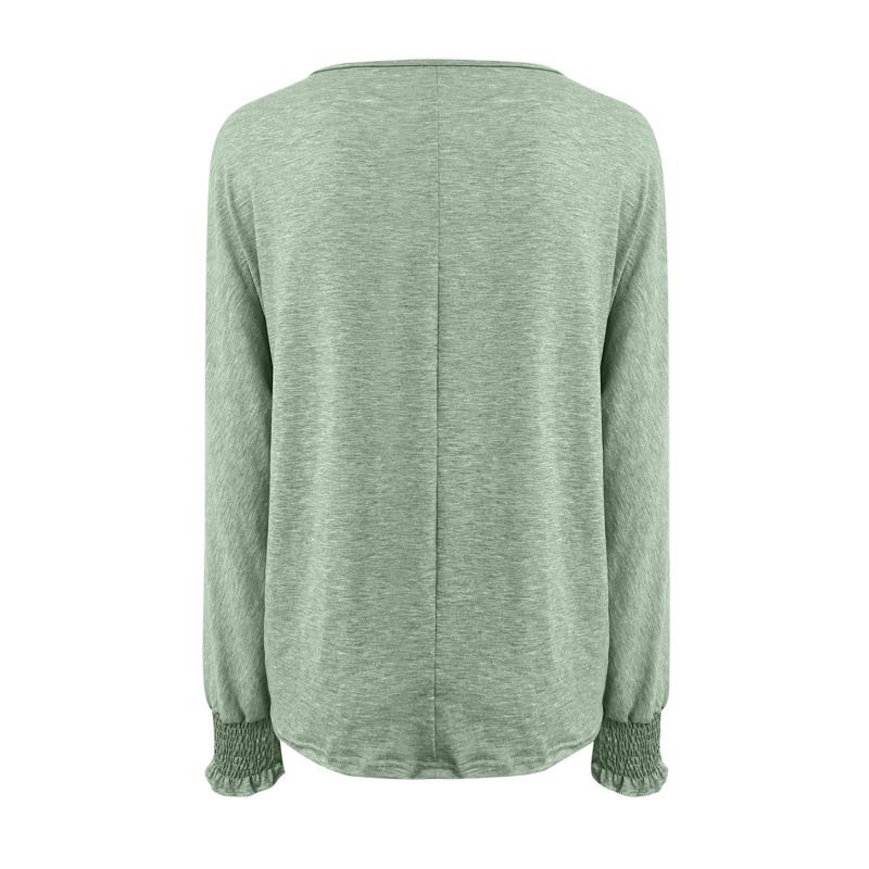 Large Round Neck Long Sleeved Top Women's Solid Color Loose T-shirt Simple Casual Commuter Bottoming Shirt European Style Autumn